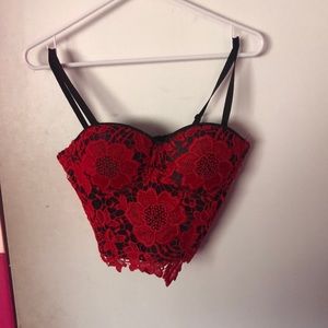 Corset top with removable straps